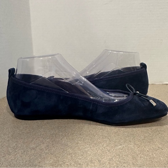 Marc Fisher Uber Women’s Blue Suede Ballet Flats with Bow - Picture 6 of 9